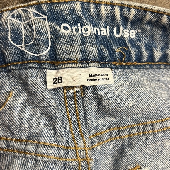 Original Use Distressed Womens Blue Denim Shorts 28 casual summer Frayed Hem y2K - Picture 7 of 8